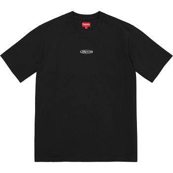 Black Supreme Oval Logo S/S Top Sweaters | Supreme 292ZG